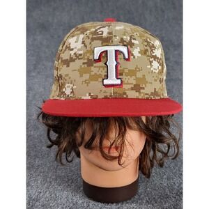 Texas‎ Rangers Hat Snapback Flat Bill Digital Camo Desert Military Baseball Cap